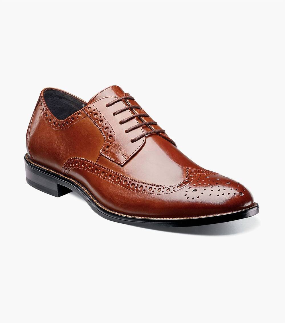 NEW STACY ADAMS men's garrison dress shoes in cognac
